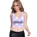 Polka Dots - White on Pale Lavender Violet Racer Back Crop Top