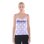 Polka Dots - White on Pale Lavender Violet Spaghetti Strap Top