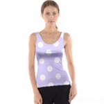 Polka Dots - White on Pale Lavender Violet Tank Top