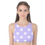 Polka Dots - White on Pale Lavender Violet Tank Bikini Top