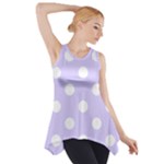 Polka Dots - White on Pale Lavender Violet Side Drop Tank Tunic