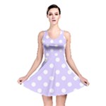 Polka Dots - White on Pale Lavender Violet Reversible Skater Dress