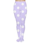 Polka Dots - White on Pale Lavender Violet Women s Tights