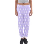 Polka Dots - White on Pale Lavender Violet Women s Jogger Sweatpants