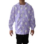 Polka Dots - White on Pale Lavender Violet Hooded Wind Breaker (Kids)