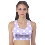 Polka Dots - White on Pale Lavender Violet Women s Sports Bra
