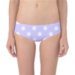 Polka Dots - White on Pale Lavender Violet Classic Bikini Bottoms