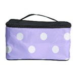 Polka Dots - White on Pale Lavender Violet Cosmetic Storage Case