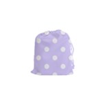 Polka Dots - White on Pale Lavender Violet Drawstring Pouch (XS)
