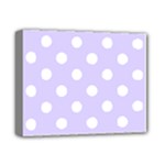 Polka Dots - White on Pale Lavender Violet Deluxe Canvas 14  x 11  (Stretched)