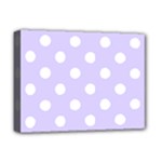 Polka Dots - White on Pale Lavender Violet Deluxe Canvas 16  x 12  (Stretched)