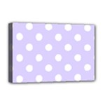 Polka Dots - White on Pale Lavender Violet Deluxe Canvas 18  x 12  (Stretched)