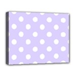 Polka Dots - White on Pale Lavender Violet Deluxe Canvas 20  x 16  (Stretched)