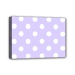 Polka Dots - White on Pale Lavender Violet Mini Canvas 7  x 5  (Stretched)