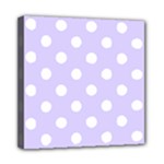 Polka Dots - White on Pale Lavender Violet Mini Canvas 8  x 8  (Stretched)
