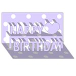 Polka Dots - White on Pale Lavender Violet Happy Birthday 3D Greeting Card (8x4)