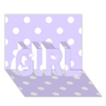 Polka Dots - White on Pale Lavender Violet GIRL 3D Greeting Card (7x5)