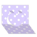 Polka Dots - White on Pale Lavender Violet Heart 3D Greeting Card (7x5)