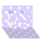 Polka Dots - White on Pale Lavender Violet LOVE 3D Greeting Card (7x5)