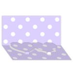 Polka Dots - White on Pale Lavender Violet Twin Heart Bottom 3D Greeting Card (8x4)