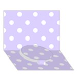 Polka Dots - White on Pale Lavender Violet Circle Bottom 3D Greeting Card (7x5)