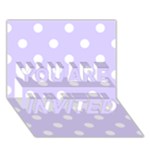 Polka Dots - White on Pale Lavender Violet YOU ARE INVITED 3D Greeting Card (7x5)