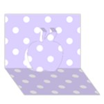 Polka Dots - White on Pale Lavender Violet Apple 3D Greeting Card (7x5)