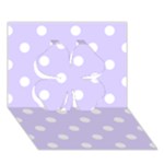 Polka Dots - White on Pale Lavender Violet Clover 3D Greeting Card (7x5)