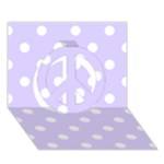 Polka Dots - White on Pale Lavender Violet Peace Sign 3D Greeting Card (7x5)