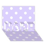 Polka Dots - White on Pale Lavender Violet HOPE 3D Greeting Card (7x5)