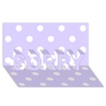 Polka Dots - White on Pale Lavender Violet SORRY 3D Greeting Card (8x4)