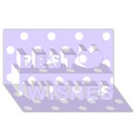 Polka Dots - White on Pale Lavender Violet Best Wish 3D Greeting Card (8x4)
