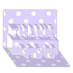 Polka Dots - White on Pale Lavender Violet THANK YOU 3D Greeting Card (7x5)
