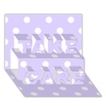 Polka Dots - White on Pale Lavender Violet TAKE CARE 3D Greeting Card (7x5)