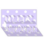 Polka Dots - White on Pale Lavender Violet Happy New Year 3D Greeting Card (8x4)
