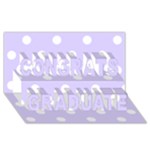 Polka Dots - White on Pale Lavender Violet Congrats Graduate 3D Greeting Card (8x4)
