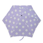 Polka Dots - White on Pale Lavender Violet Mini Umbrella