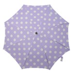 Polka Dots - White on Pale Lavender Violet Hook Handle Umbrella (Large)