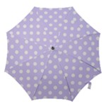 Polka Dots - White on Pale Lavender Violet Hook Handle Umbrella (Small)