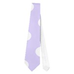 Polka Dots - White on Pale Lavender Violet Necktie (One Side)