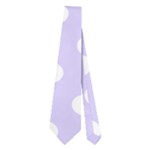 Polka Dots - White on Pale Lavender Violet Necktie (Two Side)