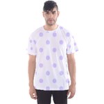 Polka Dots - Pale Lavender Violet on White Men s Sport Mesh Tee
