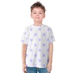 Polka Dots - Pale Lavender Violet on White Kid s Cotton Tee