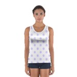 Polka Dots - Pale Lavender Violet on White Women s Sport Tank Top