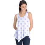 Polka Dots - Pale Lavender Violet on White Sleeveless Tunic