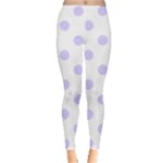 Polka Dots - Pale Lavender Violet on White Women s Leggings