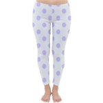 Polka Dots - Pale Lavender Violet on White Winter Leggings