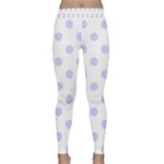 Polka Dots - Pale Lavender Violet on White Yoga Leggings