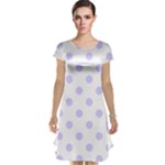 Polka Dots - Pale Lavender Violet on White Cap Sleeve Nightdress