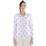 Polka Dots - Pale Lavender Violet on White Wind Breaker (Women)
